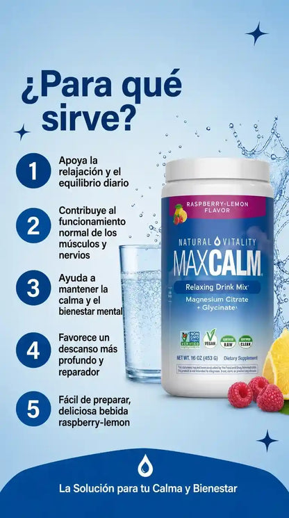 MAX CALM® Bebida Relajante de Magnesio, reduce el cortisol